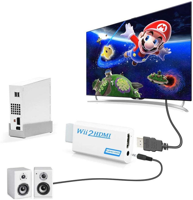TIZOPO Wii to HDMI Converter,Wii HDMI Adapter Output Video Audio HDMI Converter 1080Pï¼Œwith 3,5mm Audio Jack&HDMI Output Compatible with Wii, Wii U, HDTV, Supports All Wii Display Modes 720P, NTSC - Image 5